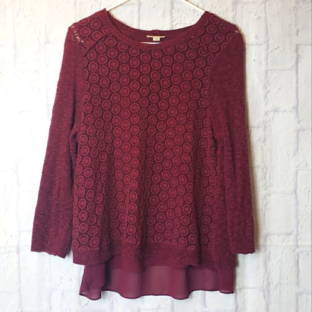 LUCKY BRAND Open Back Layered Sweater